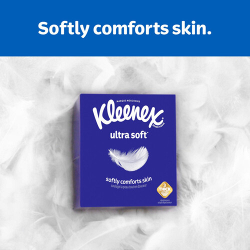 Kleenex Facial Tissues Ultra Soft 3-Ply 1 Flat Box x 120 Sheets