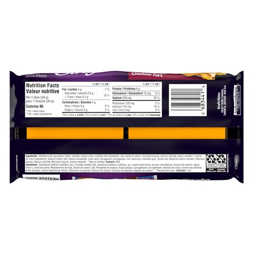 Kraft Sliced Process Cheese Sharp Cheddar 14 Extra Thick Slices 410 g