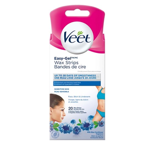Veet Wax Strips Facial & Bikini 20 Count
