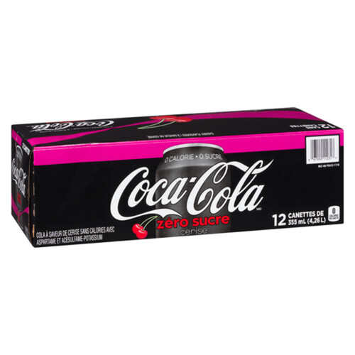 Coca-Cola Zero Sugar Soft Drink Cherry 12 x 355 ml (cans)