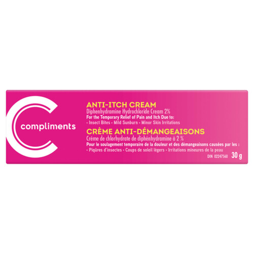 Compliments 2% Anti-Itch Cream Diphenhydramine Hydrochloride 30 g