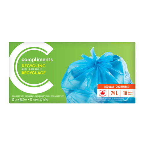 Compliments Recycling Bags Regular 74 L 10 Bags 