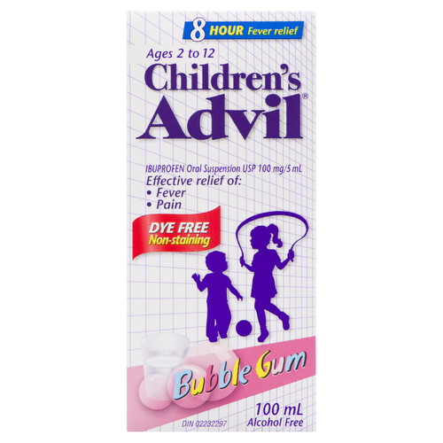 Children's Advil Junior Strength Oral Suspension Bubble Gum 100 ml