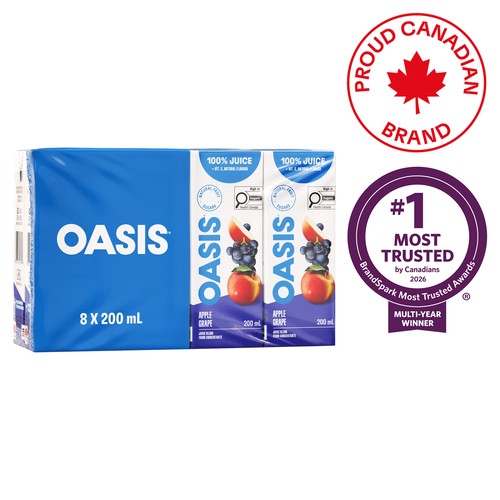 Oasis Juice Boxes Apple Grape 8 x 200 ml