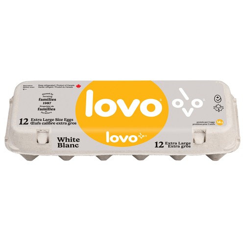 Lovo White Eggs Extra Large 12 Count