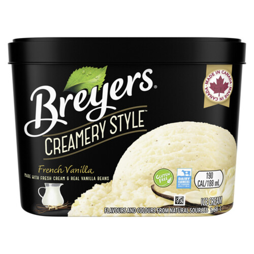 Breyers Ice Cream Creamery Style French Vanilla For A Delicious Treat 1.66 L