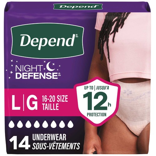 Depend Overnight Women's Underwear Large 14 Count