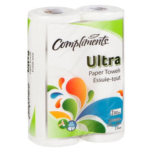 Compliments Ultra Half Paper Towels 63 Sheets 2 Rolls