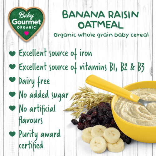 Baby Gourmet Organic Cereal Banana Raisin Oatmeal 227 g