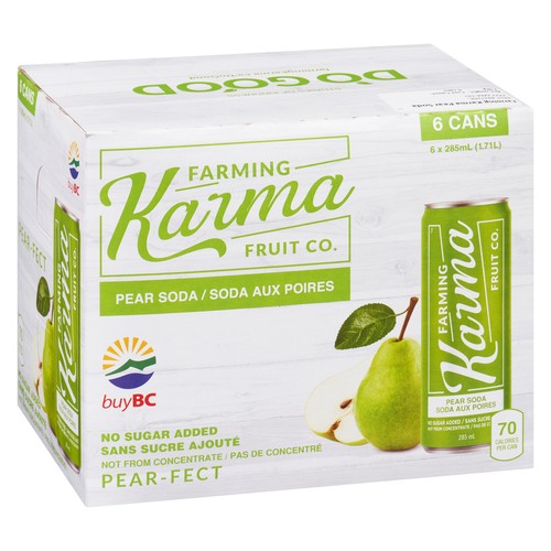 Farming Karma Soda Pear 6 x 285 ml (cans)