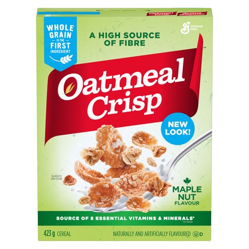 Oatmeal Crisp Cereal Maple Nut High Fibre and Whole Grains 423 g