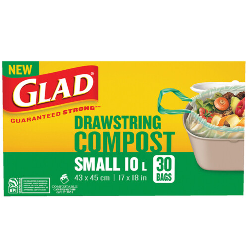 Glad Drawstring Compostable Bags Small 30 Bags