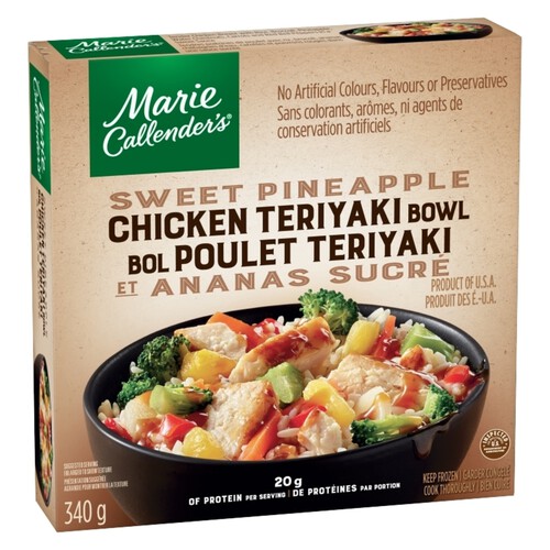 Marie Callender's Frozen Entrée Bowl Sweet Pineapple Chicken Teriyaki 349 g