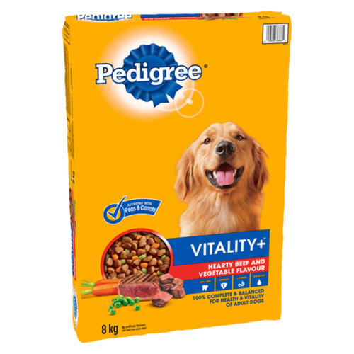 Pedigree Vitality+ Dry Dog Food Hearty Beef & Vegetable 8 kg