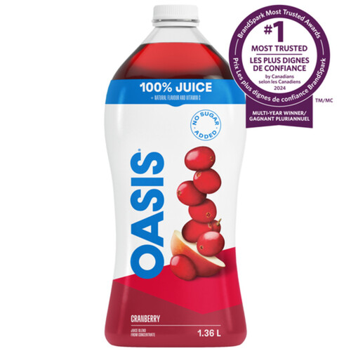 Oasis 100% Juice Cranberry 1.36 L