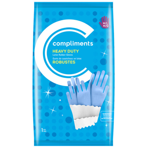 Compliments Heavy Duty Latex Gloves Medium/Large 1 Pack