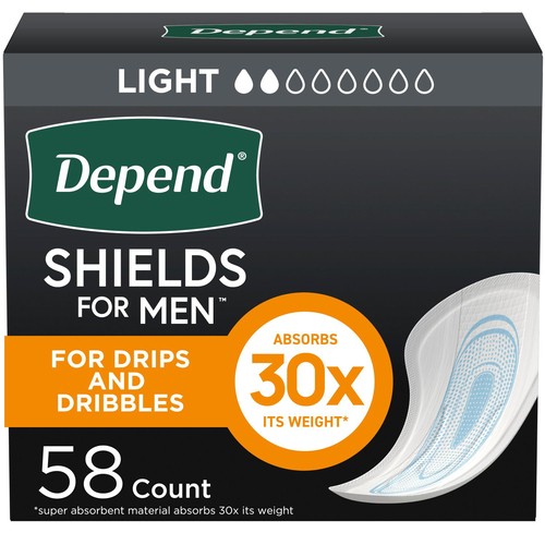 Depend Shields For Men Light 58 Count