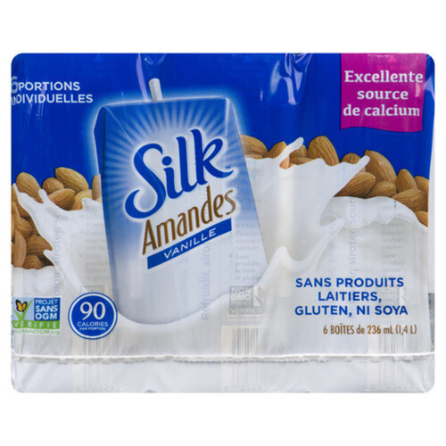 Silk Dairy Free Almond Beverage Vanilla 6 x 236 ml
