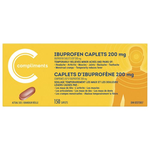 Compliments Ibuprofen Tablets USP 200 mg 150 Count
