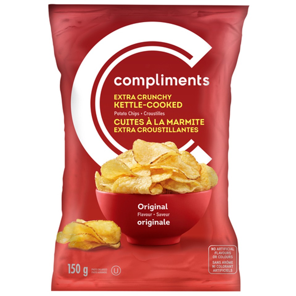 Compliments Original Kettle-Cooked Potato Chips 150 g - Voilà Online ...