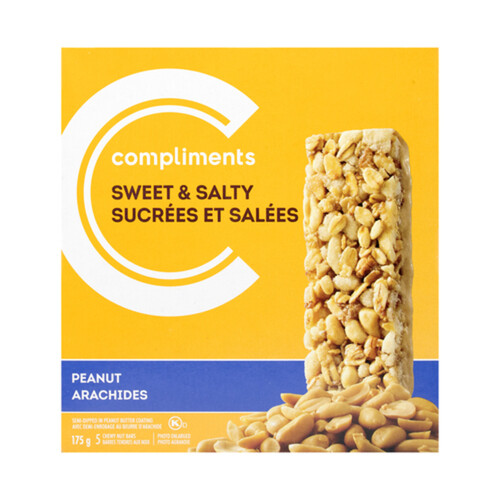Compliments Chewy Nut Bars Peanut Sweet & Salty 175 g