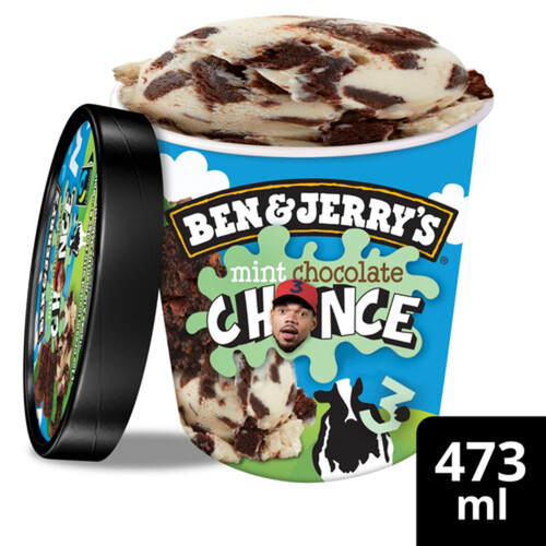 Ben & Jerry's Ice Cream Mint Chocolate Chance Fairtrade Ingredients 473 ml