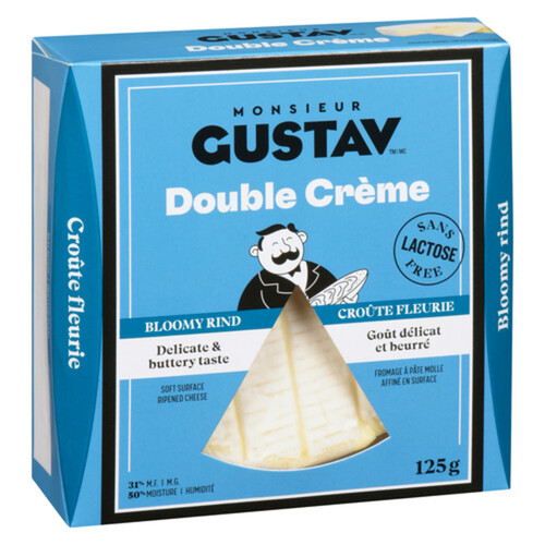 Monsieur Gustav Lactose Free Double Creme Cheese Bloomy Rind 125 g