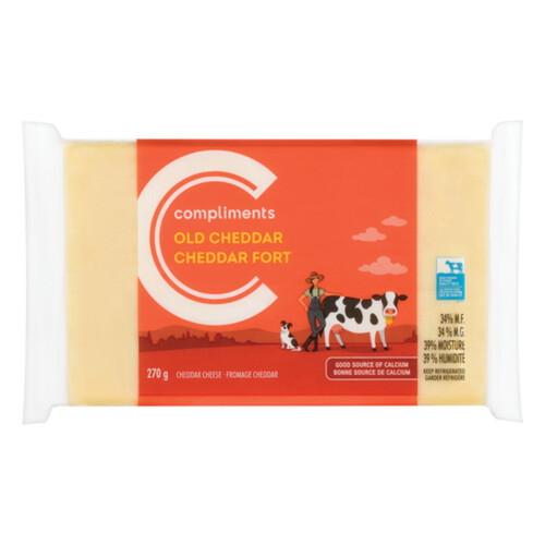 Compliments Cheddar Cheese White Old Block 270 g