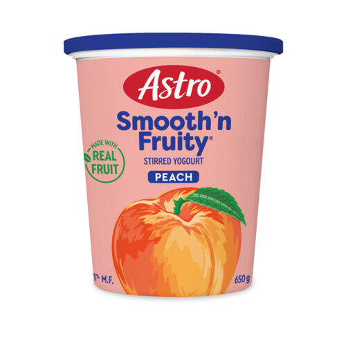 Astro Smooth 'n Fruity Yogurt Peach 1% 650 g