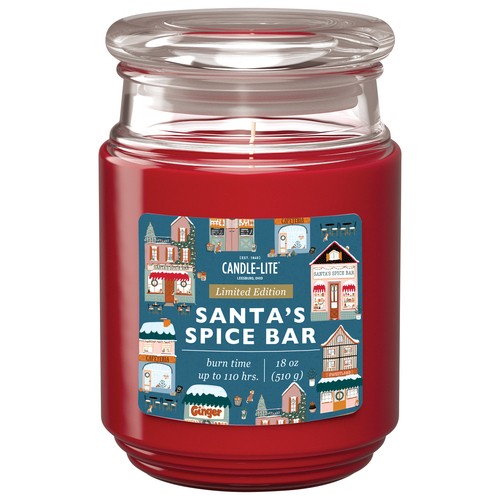 Candle-lite Candle Jar Santa's Spice Bar 18 oz