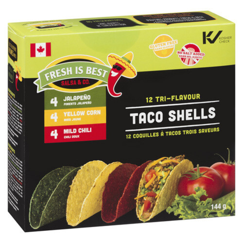 Fresh is Best Gluten-Free Tri-Flavour Taco Shells 144 g