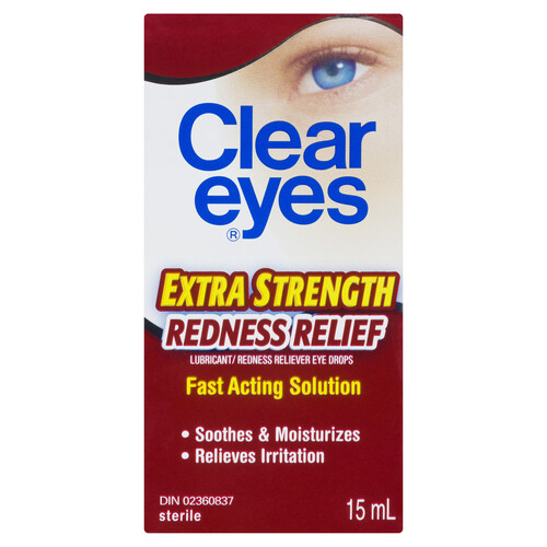 Clear Eyes Eye Drops Extra Strength Redness Relief 15 ml