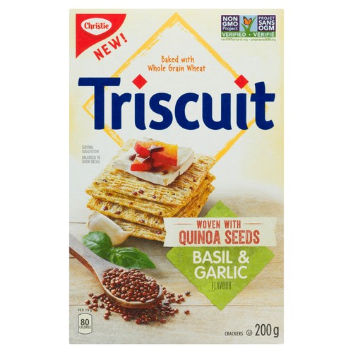 Christie Ritz Triscuit Crackers Woven With Quinoa Seeds Basil & Garlic 200 g