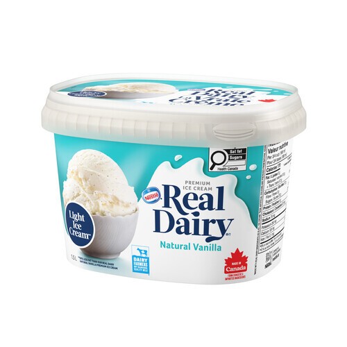 Nestlé Real Dairy Ice Cream 50% Less Fat Natural Vanilla 1.5 L
