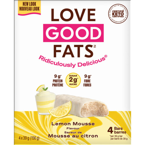Love Good Fats Bar Lemon Mousse 4 x 39 g
