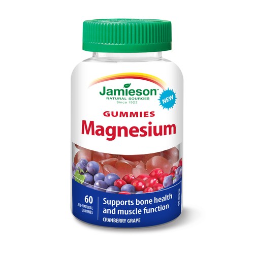 Jamieson Magnesium Vitamins Gummies Cranberry Grape 60 Count