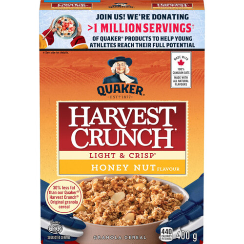 Quaker Harvest Crunch Granola Cereal Honey Nut 400 g