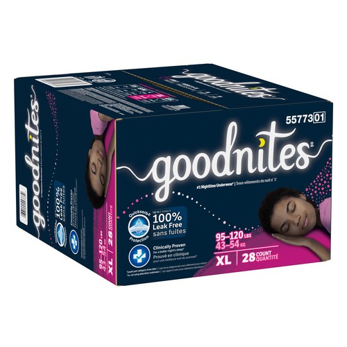 Goodnites Girls Nighttime Bedwetting Underwear S6 28 Count