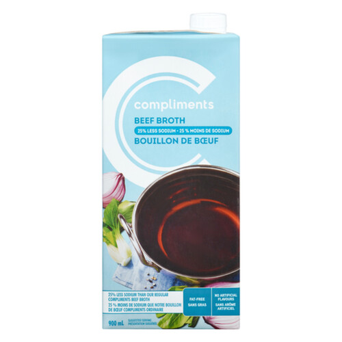 Compliments Broth Reduced Sodium Beef 900 ml