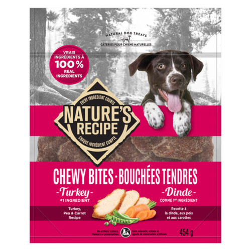 Nature's Recipe Grain-Free Dog Treats Turkey Pea and Carrot Recipe 454 g