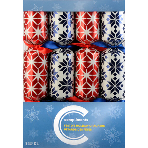 Compliments Christmas Crackers 12 Inch 8 Pack 