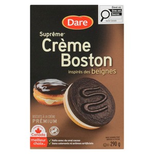 Dare Suprême Biscuits à la crème prémium crème boston inspirés des beignes 290 g