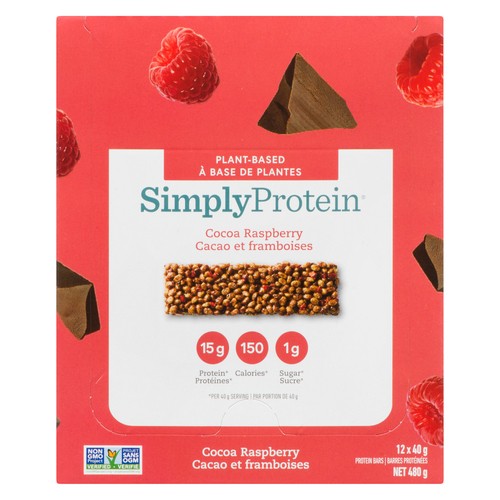 Simply Protein Plant-Based Protein Bar Cocoa Raspberry 12 x 40 g