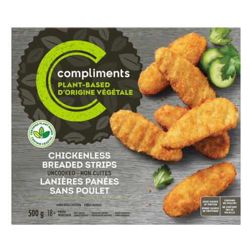 Compliments Frozen Plant Based Breaded Chickenless Strips 500 g