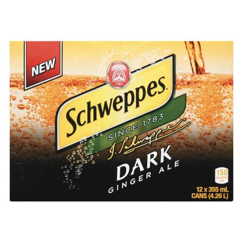 Shchweppes Soft Drink Dark Ginger Ale 12 x 355 ml (cans)