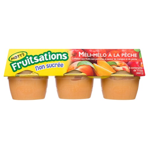 Mott's Fruitsations Fruit Snacks Unsweetened Peach Medley 6 x 111 g