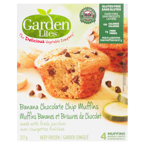 Garden Lites Gluten-Free Muffins Banana Chocolate Chip Zucchini 227 g (Frozen)