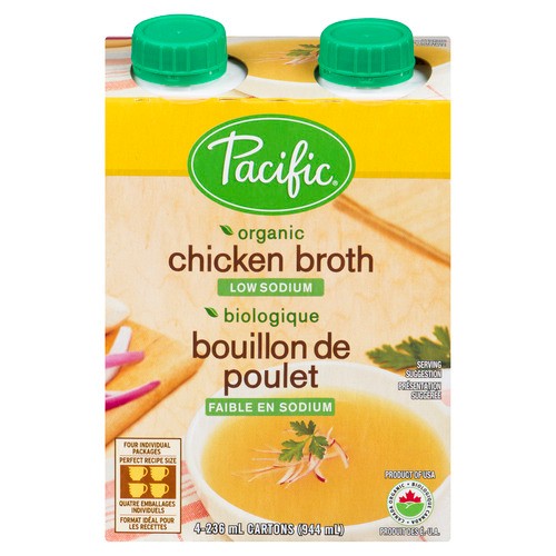 Pacific Bouillon de poulet biologique 4 x 236 ml