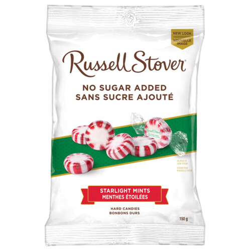 Russell Stover No Sugar Added Hard Candy Bag Starlight Mint 150 g