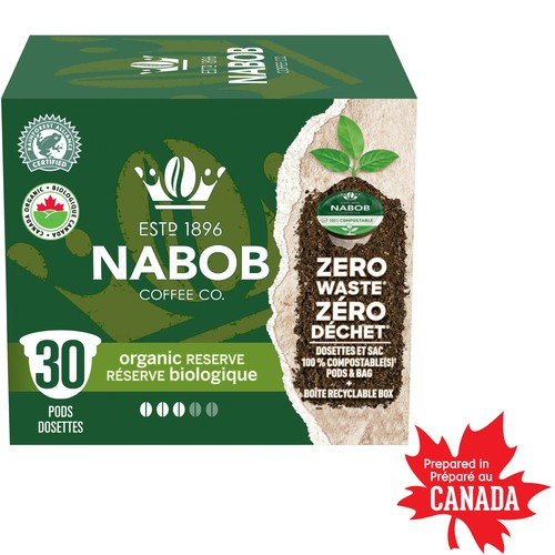 Nabob Organic Reserve Coffee Pods Medium Roast 30 Single Serve 292 g